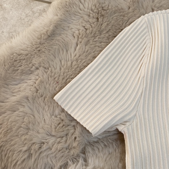 Madewell Tee Sculpt Ribbed Ottoman Cropped in Bright Ivory / Off White Size XS - Picture 5 of 10